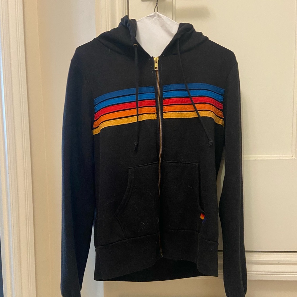 Aviator National Hoodie - Rainbow Black Zip
